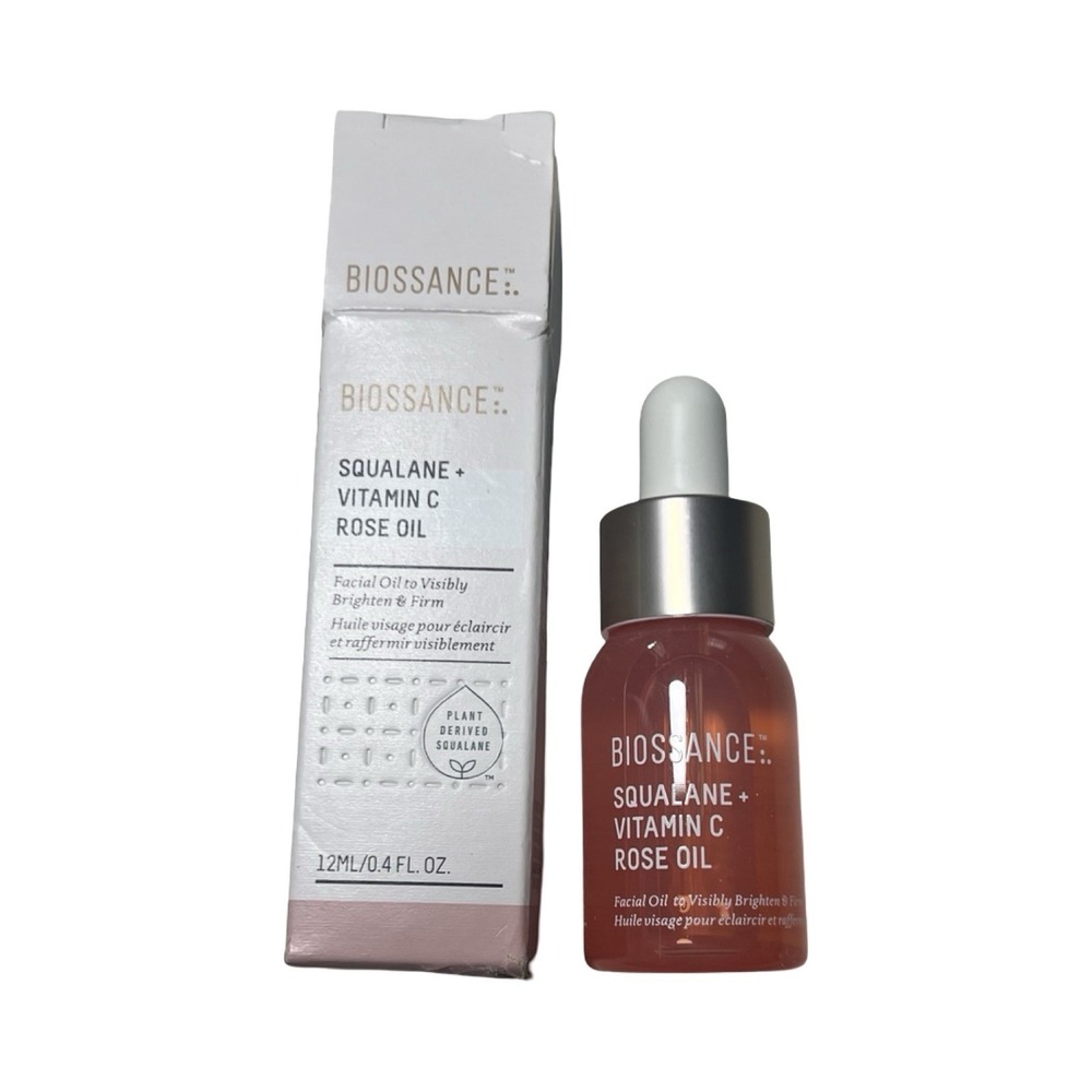 Biossance Squalane + Vitamin C Rose Oil Brightening Facial Oil 12mL 0.4 floz NIB